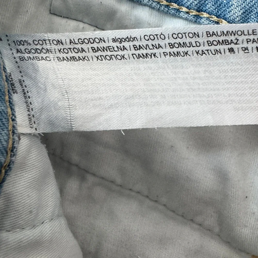 Mango MNG Denim Mens Size 34‎ Light Wash Blue  Pleated Relaxed Fit Cotton Shorts